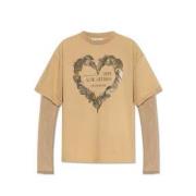 Acne Studios Casual Bomull T-shirt för Män Beige, Dam