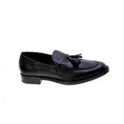 Antica Cuoieria Svarta läderloafers med tofsar Black, Herr