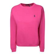 Polo Ralph Lauren Fuchsia Bomulls Sweatshirt med Broderat Logotyp Pink...