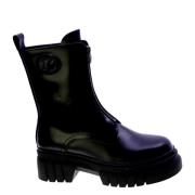 Guess Svarta läderankelboots med central dragkedja Black, Dam