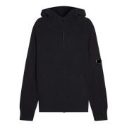 C.P. Company Stickad Dragkedja Hoodie Black, Herr