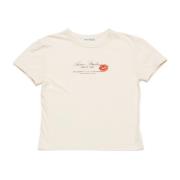 Acne Studios Kiss Logo Grafisk T-shirt Gray, Dam