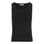 Max Mara Svart Viskos Crepe Slim Fit Topp Black, Dam