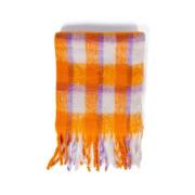 ONLY Orange Gingham Check Sjal Orange, Dam