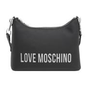 Love Moschino Stilren Lettering Hobo Väska Black, Dam