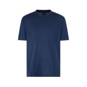 Emporio Armani Mörkblå Rund Hals T-shirt Blue, Herr