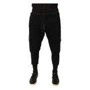 Dolce & Gabbana Cargo Jogger Sweatpants med Logo Detaljer Black, Herr