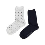 Tommy Hilfiger Polka Dot Crew Socks 2 Par Multicolor, Dam