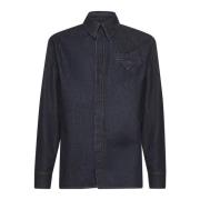 Bottega Veneta Blå Denim Skjorta Regular Fit Indigo Blue, Herr