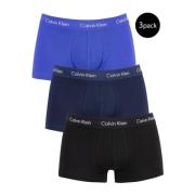 Calvin Klein Blå Tryckt Stretch Trunk 3Pack Blue, Herr