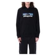 Patagonia Logo Hoodie Black, Herr