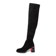 Cesare Gaspari Suede Sophistication Over-the-Knee Stövlar Black, Dam