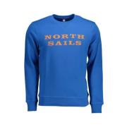 North Sails Blå Rund Hals Sweatshirt Blue, Herr