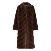 Cesare Gaspari Oversized Faux Fur Coat - Brun Brown, Dam