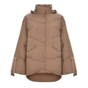 Cesare Gaspari Oversized Quiltad Pufferjacka - Beige Beige, Dam