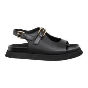 Moschino Justebara spännsandaler, enfärgade Black, Dam