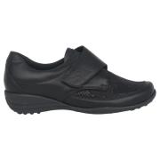 Waldläufer Bred passform Velcro sko - Svart Black, Dam