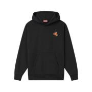 Kenzo Svart Broderad Hoodie Tröja Black, Herr