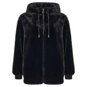 Cesare Gaspari Faux Fur &amp; Shearling Jackets Black, Dam