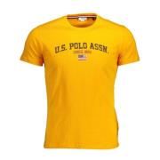 U.S. Polo Assn. Orange Logo Tee Bomull Crew Neck Orange, Herr