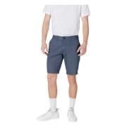 Armani Exchange Blå Bomullsblandade Shorts med Fickor Blue, Herr