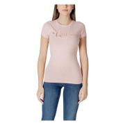 Guess Rosa Kortärmad T-shirt för Kvinnor Pink, Dam