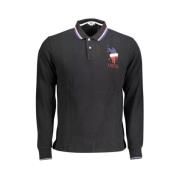 U.S. Polo Assn. Elegant långärmad polo med broderi Black, Herr