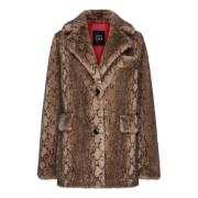 Cesare Gaspari Faux Fur &amp; Shearling Jackets Brown, Dam