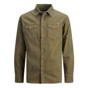 Jack & Jones Klassisk Western Knappskjorta Green, Herr