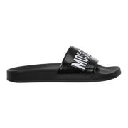 Moschino Enkla Slides utan Stängning Black, Herr