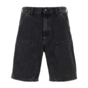 Carhartt Wip Denim Double Knee Short Byxor Black, Herr