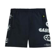 BARROW Blå Nylon Shorts Sidoprint Blue, Herr