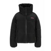 Fila Blå Vadderad Jacka Polyester Vinterstil Black, Dam