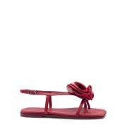 Vic Matié Fyrkantig öppen sandal röda rosor Red, Dam