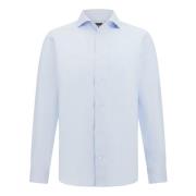 Boggi Milano Regular Fit Randig Bomull och Linneskjorta Blue, Herr