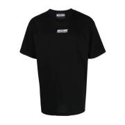 Moschino Broderad bomullst-shirt med logodetalj Black, Herr