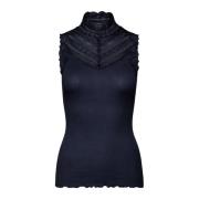 Rosemunde Feminin Spetstopp Navy Blue, Dam