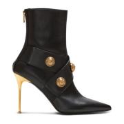 Balmain Alma läder ankel boot Black, Dam