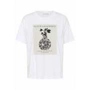 Kaffe Oversized Tee med Smart Print White, Dam