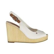 Tommy Hilfiger Vita Kil Espadrillos med Brodyr White, Dam