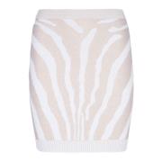 Balmain Zebra stickad kort kjol Multicolor, Dam