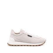 Brunello Cucinelli Rosa Mocka Sneakers med Logotyp Pink, Dam