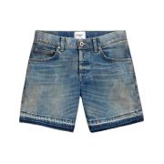 Dondup Stretch Denim Bermuda Shorts Låg Midja Blue, Dam