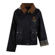 Barbour Svart vaxjacka med sammetdetalj Black, Dam