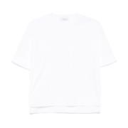 Max Mara Vita Crew Neck T-shirts med Logotyp White, Dam