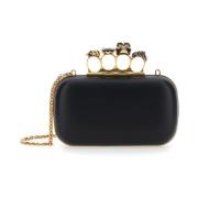 Alexander McQueen Svart Skull Clutch Väska Black, Dam