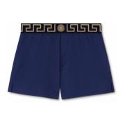 Versace Blå simshorts med Greca-kant Blue, Herr