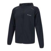 Columbia Svart Tech Nylon Windbreaker Jacka Black, Herr