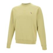 Maison Kitsuné Grön Bomulls Sweatshirt med Fox Logo Green, Herr