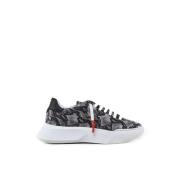 Giuliano Galiano Ormtryck Läder Sneakers Svart Vit Gray, Herr